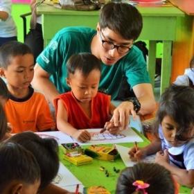 Young students take part in an interactive lesson during one of Projects Abroad's volunteer teaching abroad placements.