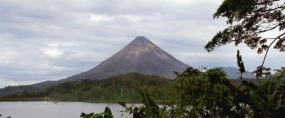 Volunteers visit Arenal volcano in their free time while volunteering in Costa Rica.