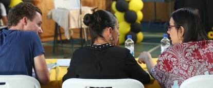 Spanish language teacher teaches her students basic grammar skills in Costa Rica
