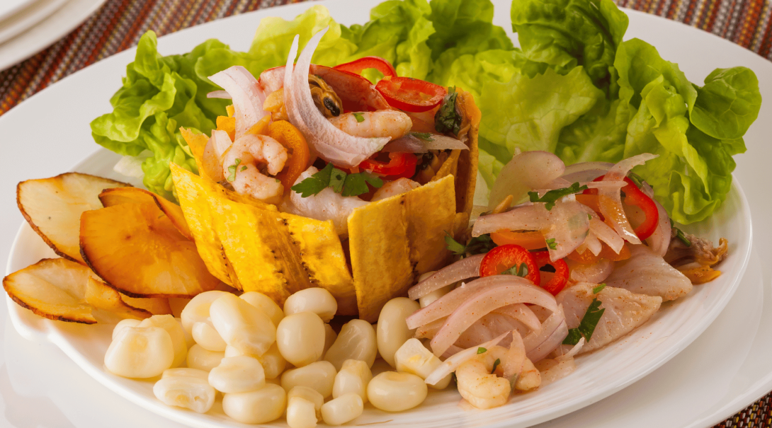 Ceviche, raw fish marinated in citrus