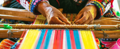 Indigenous textile weaving, Cusco, Peru
